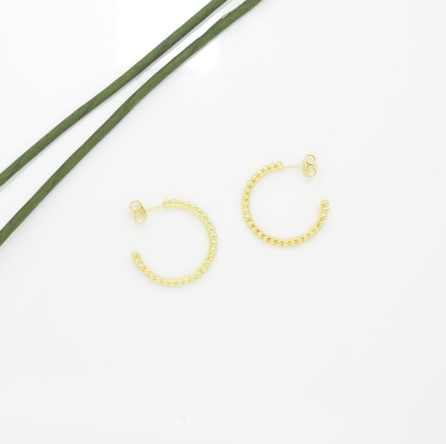 Jewelry Joya | Gold Beaded Hoops