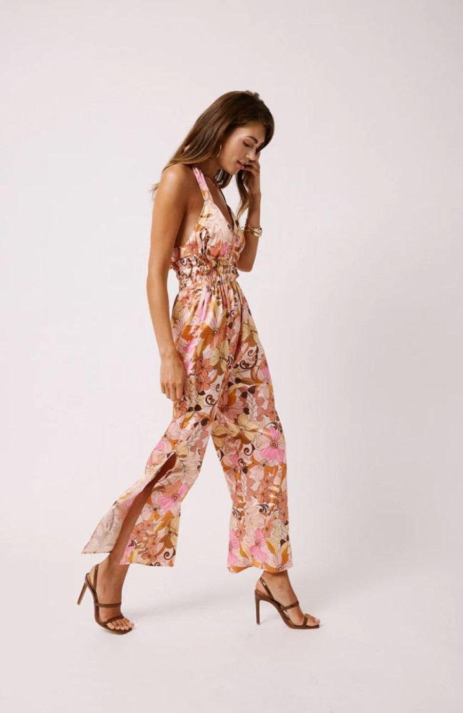 Clothing Raysfordays | Betony Jumpsuit Satin Bardot Floral