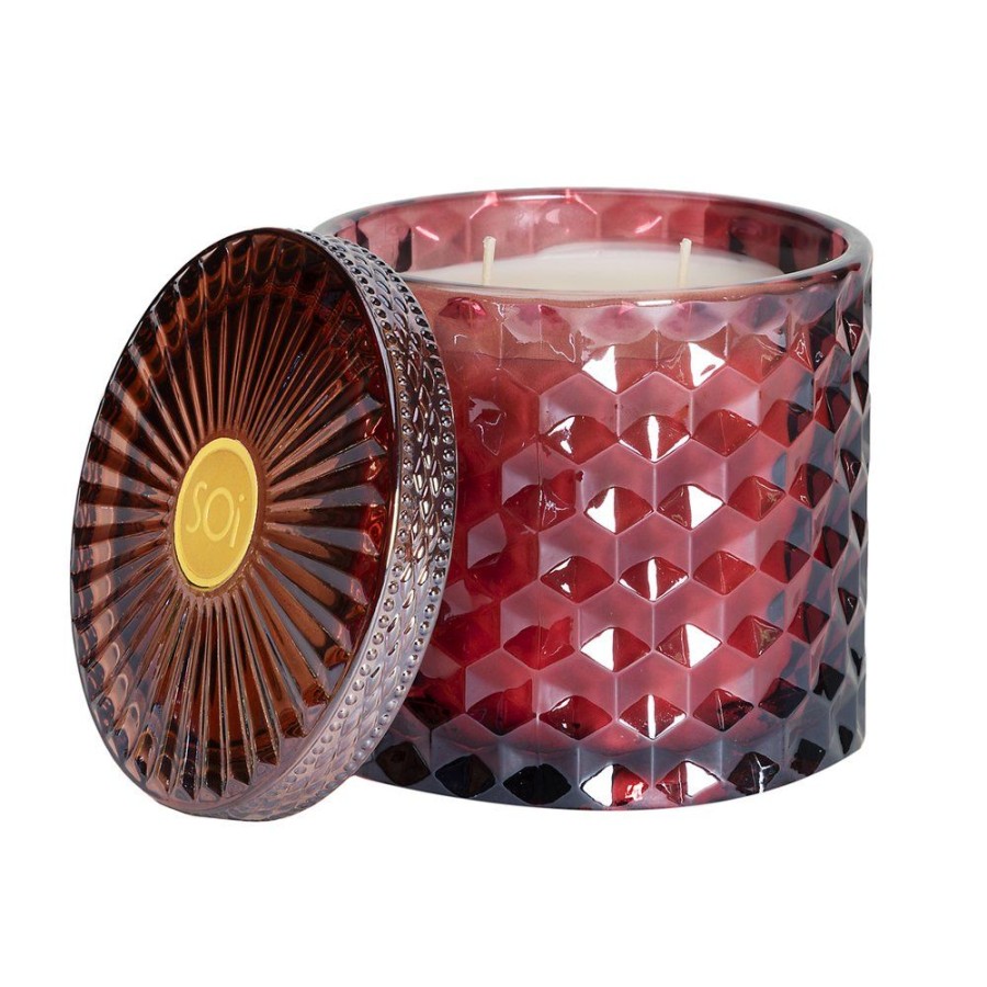 Fragrance Soi Candles | Holiday Spiced Toddy Candle (Cranberry Red)