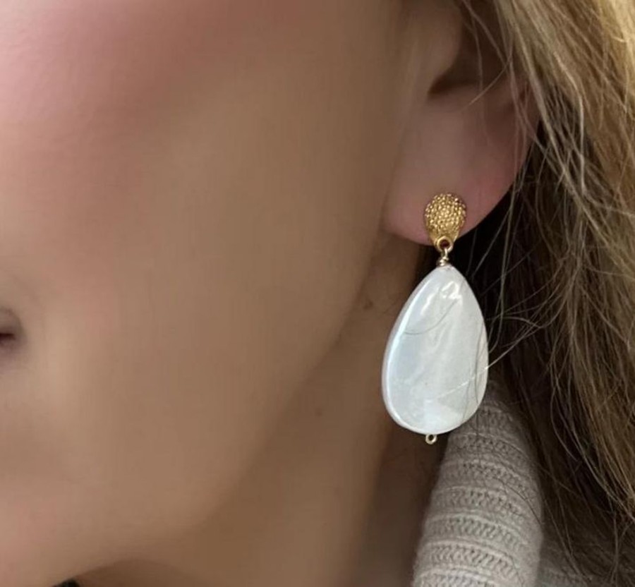 Jewelry dina mackney | Teardrop Pebble Pearl Earring