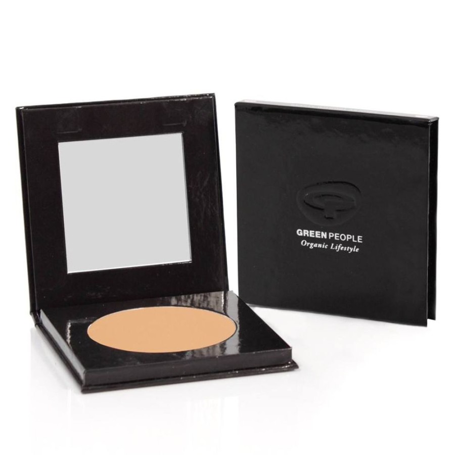 Makeup Green People Foundation | Pressed Mineral Powder-Caramel Medium