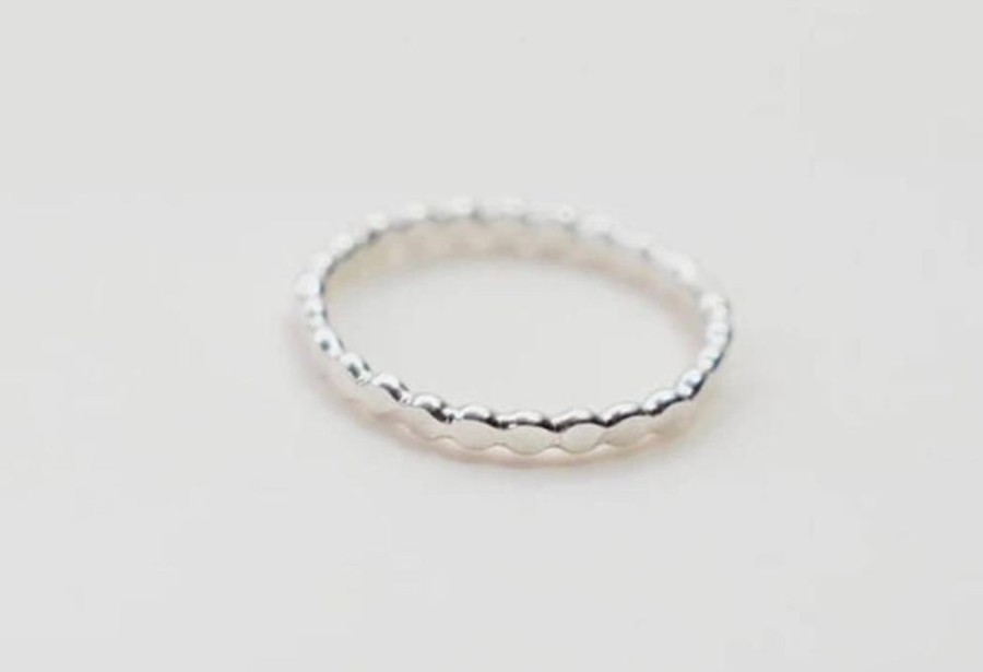 Jewelry devi arts | Silver Flat Ball Stacking Ring