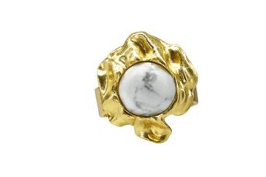 Jewelry Dinari | Salome Gold Howlite Ring