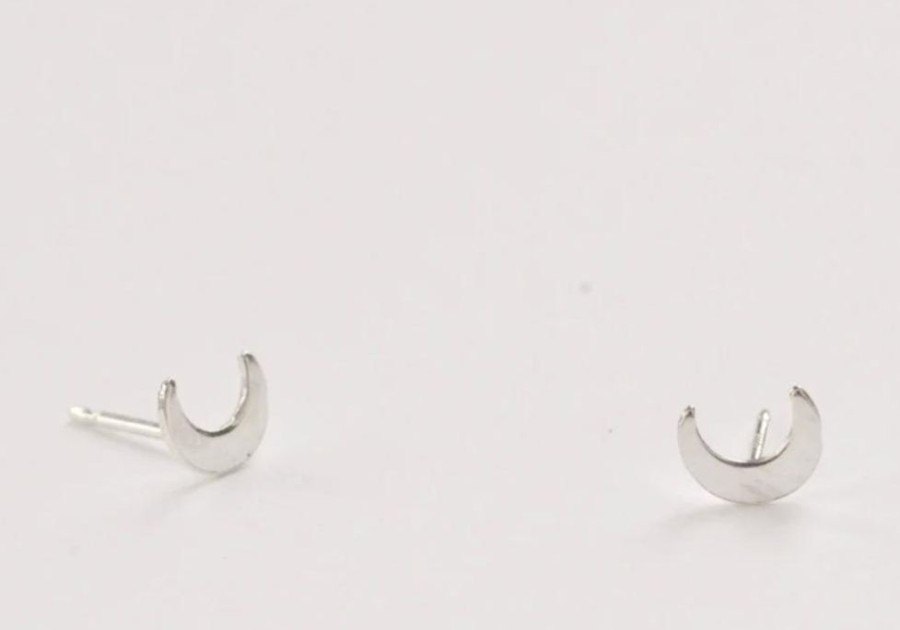 Jewelry devi arts | Silver Crescent Moon Studs