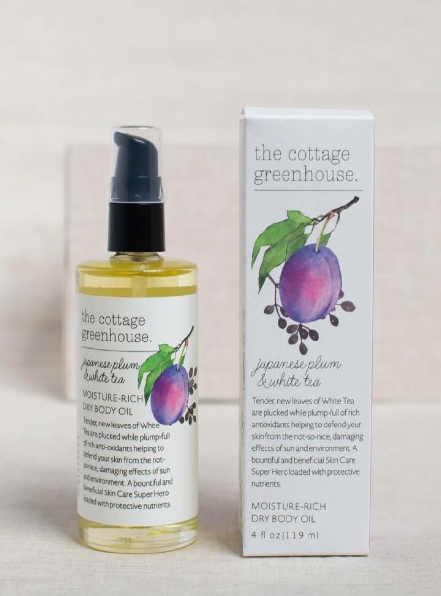 Bath & Body the cottage greenhouse Body Oils & Serums | Japanese Plum & White Tea Dry Body Oil