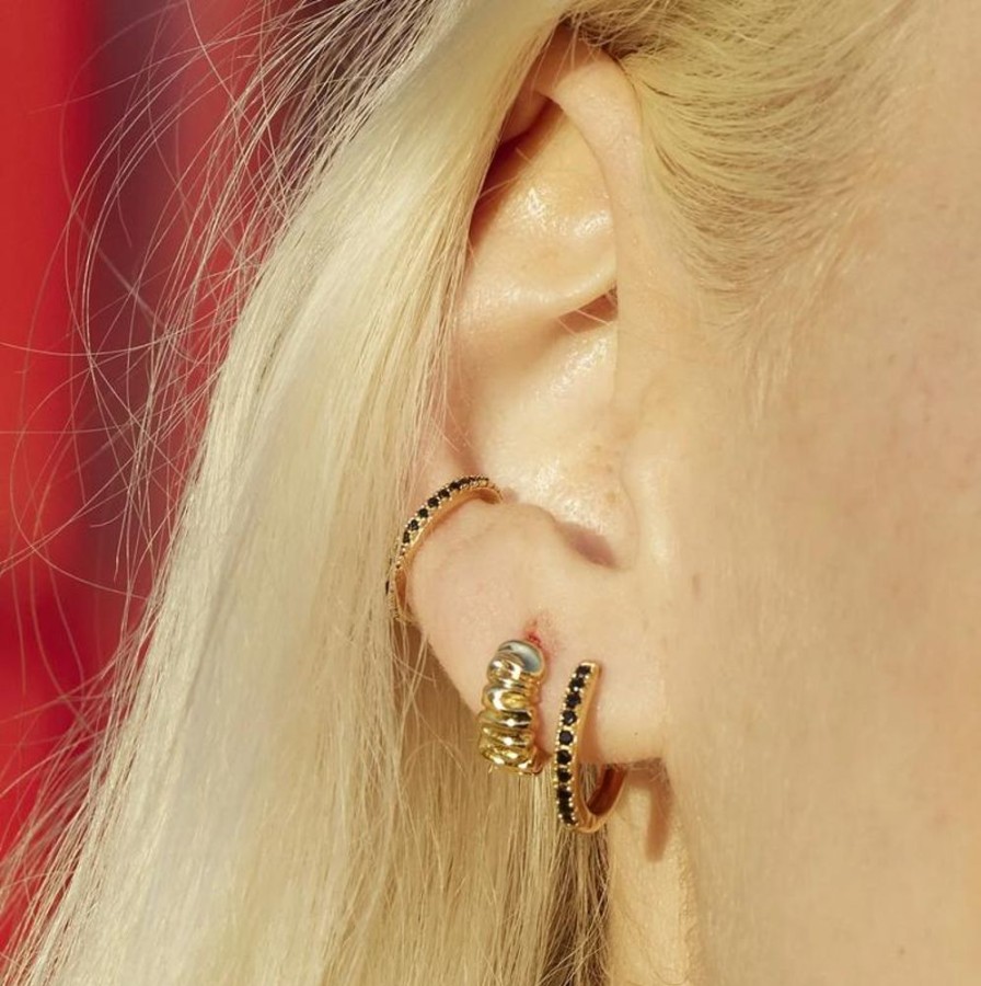 Jewelry Scream Pretty | Black Stone Single Ear Cuff