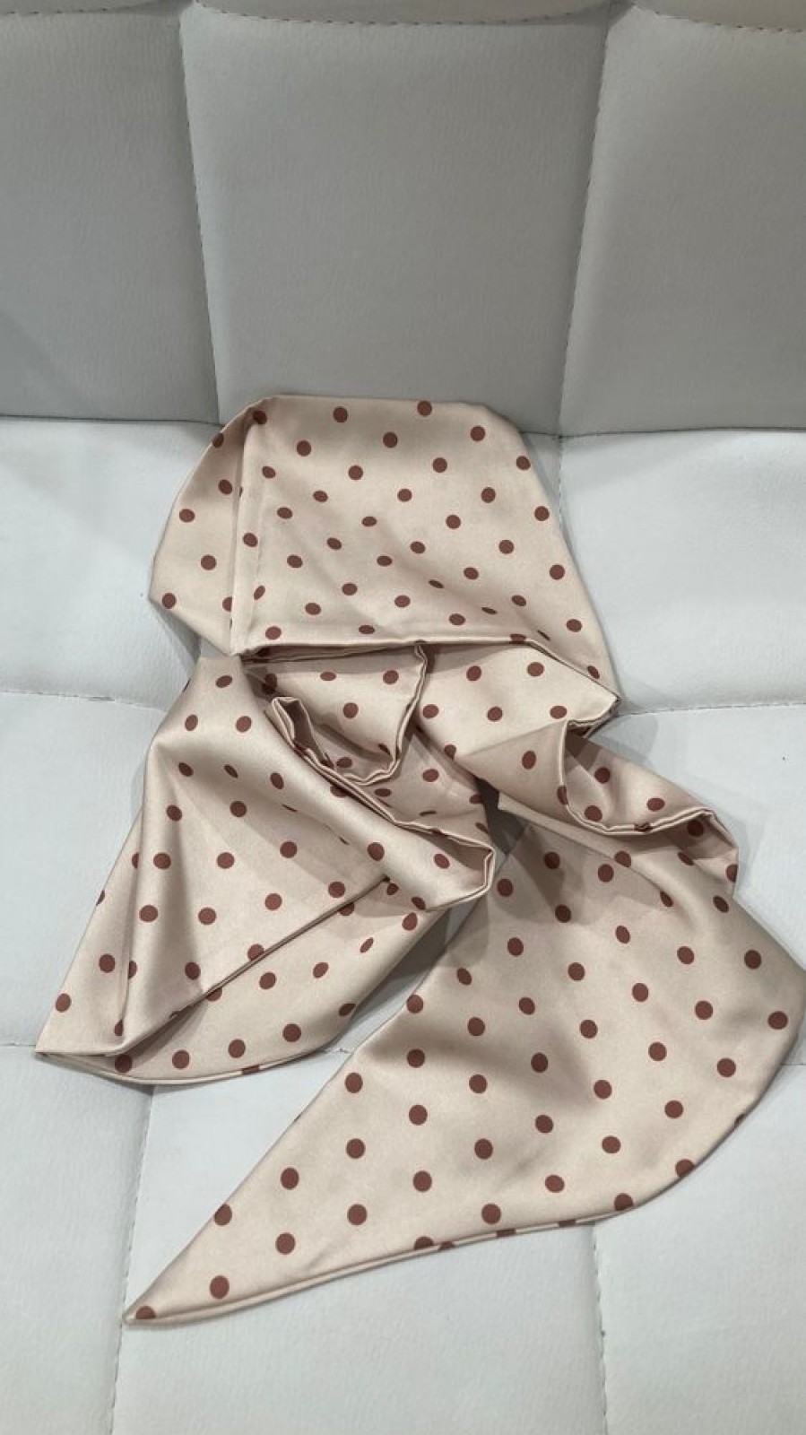 Bags & Accessories byEloise | Beige With Brown Polka Dot Scarf