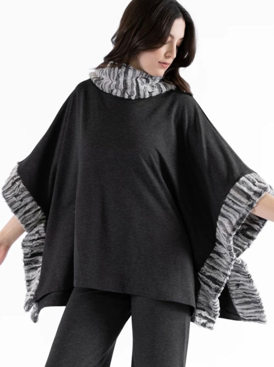 Bags & Accessories Capote | Sian Cowl Neck Square Poncho Oatmeal