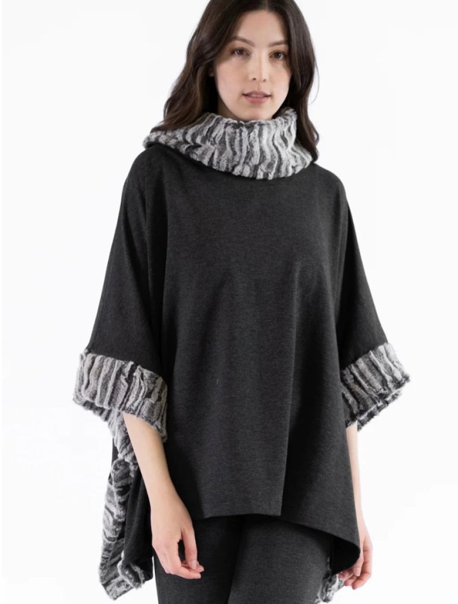 Bags & Accessories Capote | Sian Cowl Neck Square Poncho Oatmeal