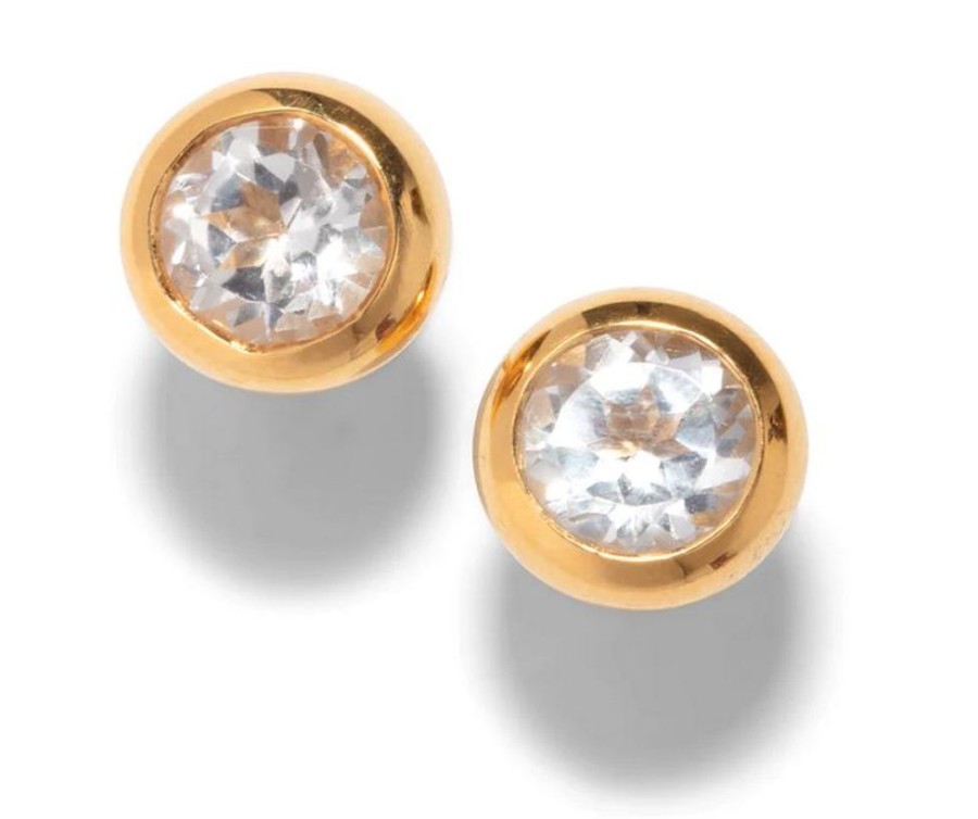 Jewelry dina mackney | Natural Quartz Gemstone Stud