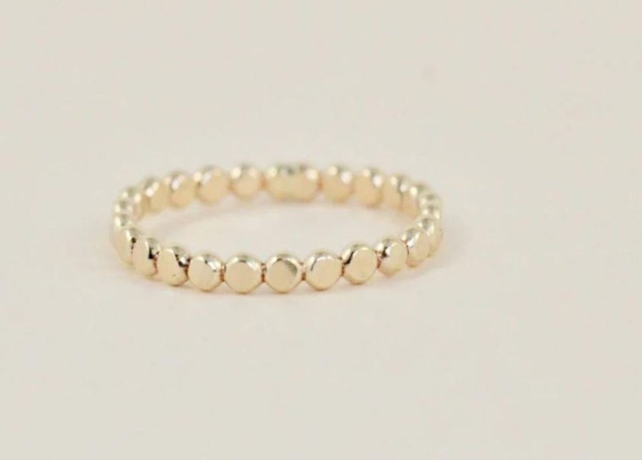 Jewelry devi arts | Gold Flat Ball Stacking Ring