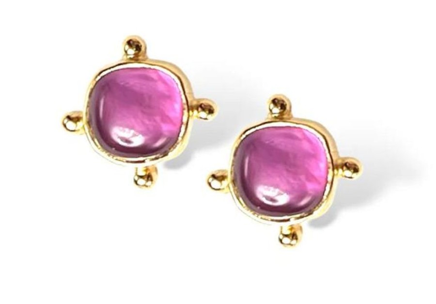 Jewelry dina mackney | Mini Stud (Tourmaline Triplet Berry)