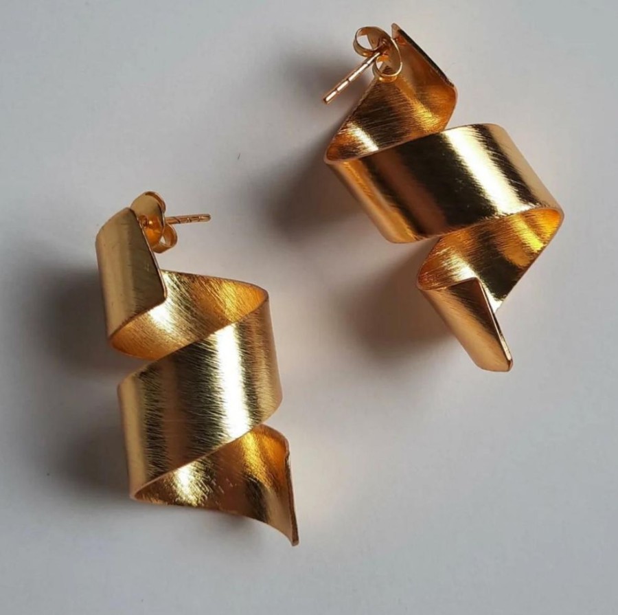 Jewelry dinari | Fusilli Gold Earrings