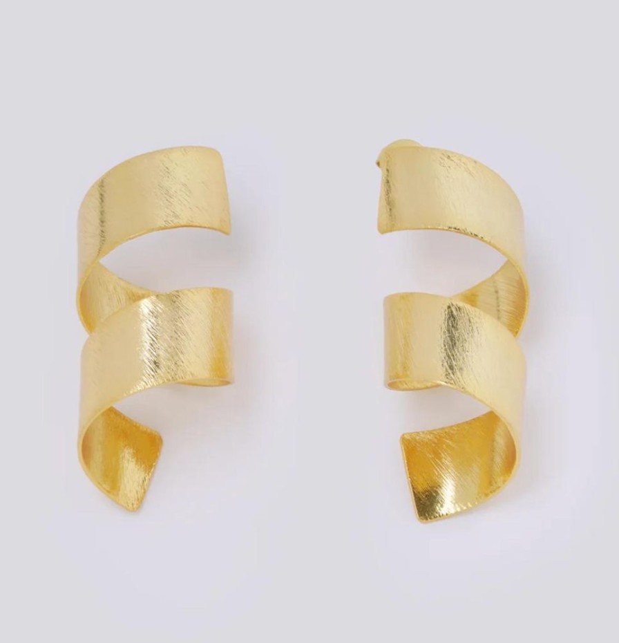 Jewelry dinari | Fusilli Gold Earrings