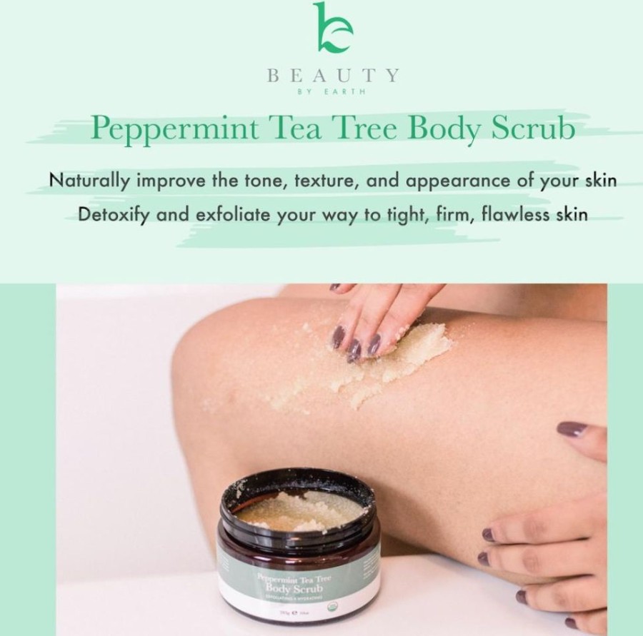 Skincare Beauty By Earth Exfoliants | Peppermint Tea Tree Body Scrub