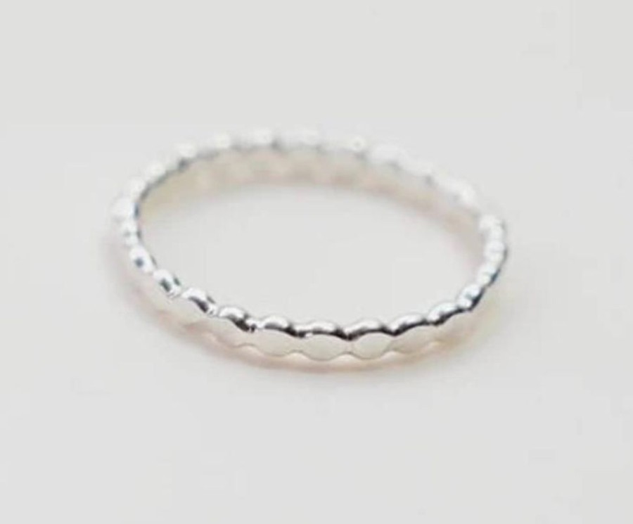 Jewelry devi arts | Silver Flat Ball Stacking Ring