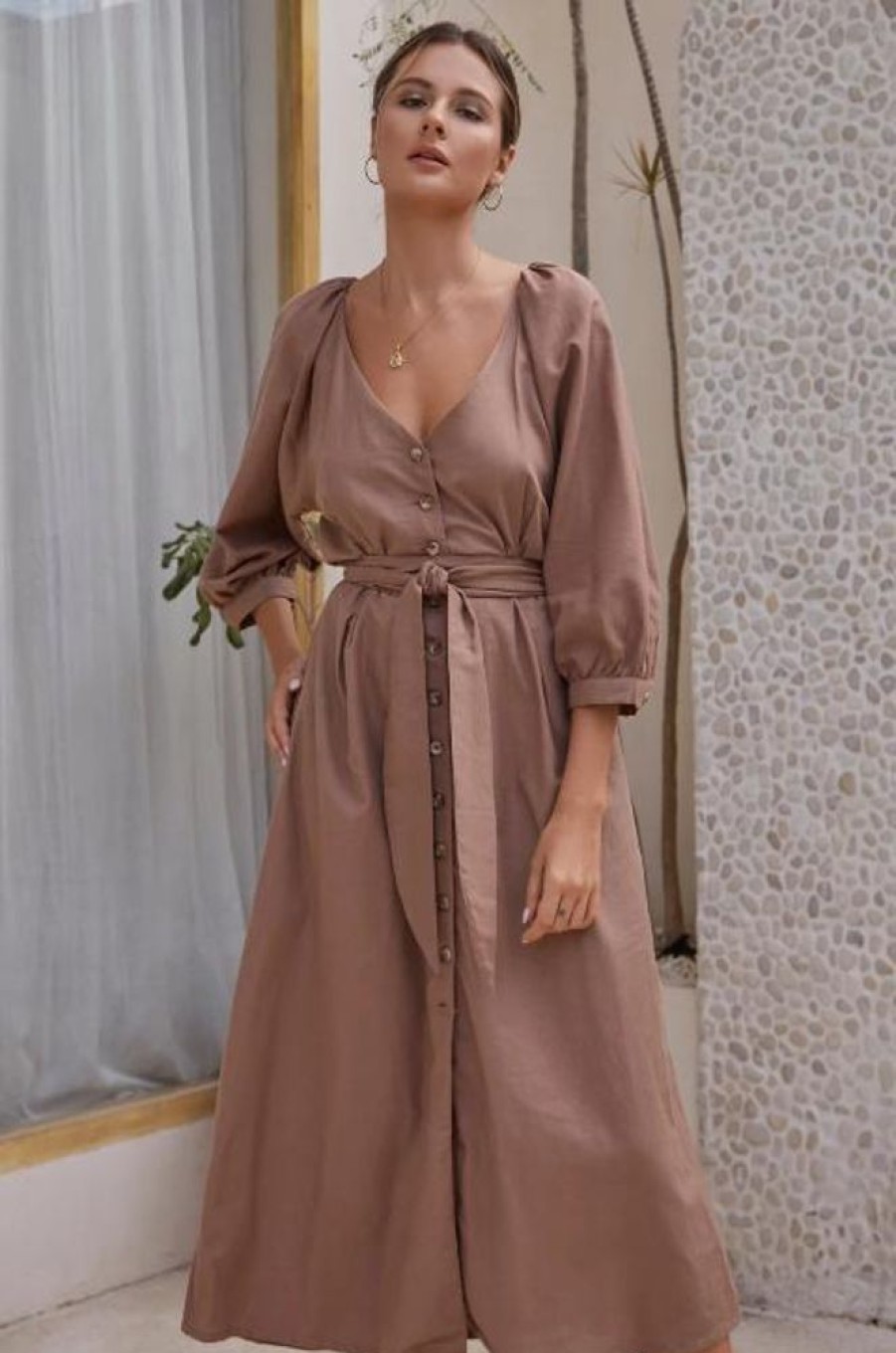 Clothing bali elf | Selene Belted Midi Dress