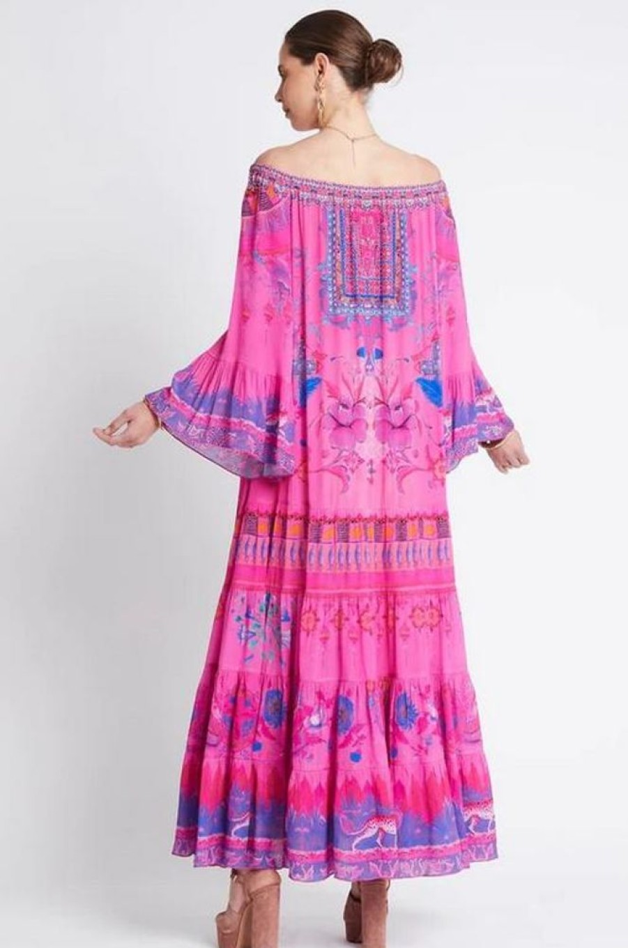 Clothing czarina | Pink Feeling Off-Shoulder Maxi Dress