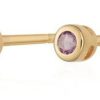 Jewelry Scream Pretty | Gold Plated February Birthstone Stud Earrings (Amethyst)