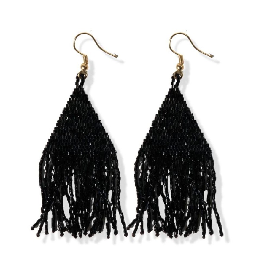 Jewelry Ink & Alloy | Black Luxe Petite Fringe Earrings