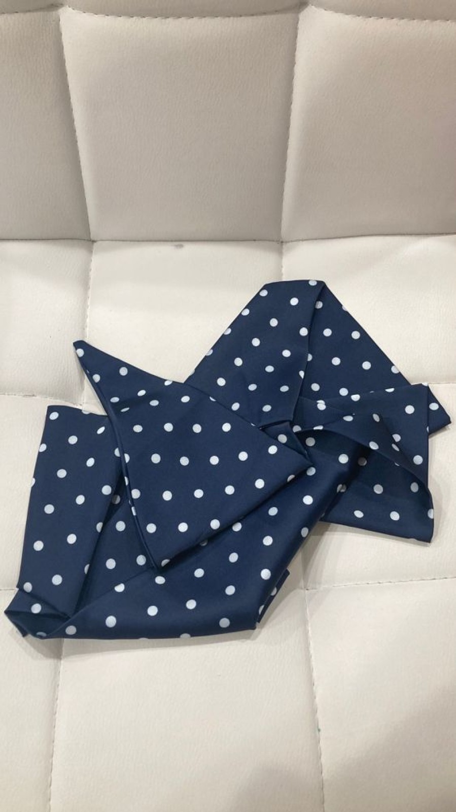 Bags & Accessories byEloise | Blue With White Polka Dot Scarf