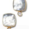 Jewelry dina mackney | Pearl Doublet And Blue Topaz Stud