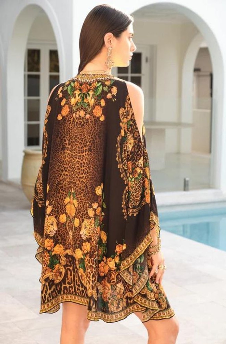 Clothing czarina | Black Leopardess Kaftan Dress