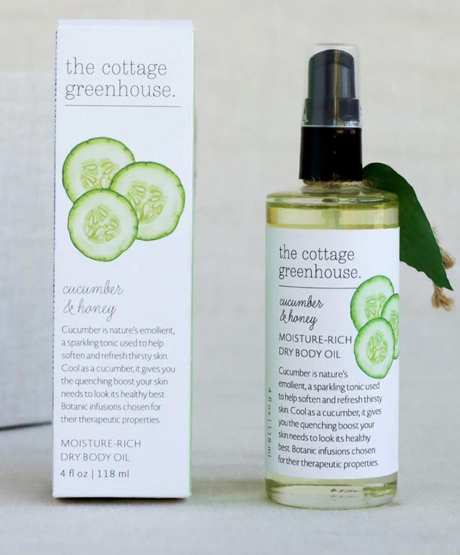 Bath & Body the cottage greenhouse Body Oils & Serums | Cucumber & Honey Dry Body Oil