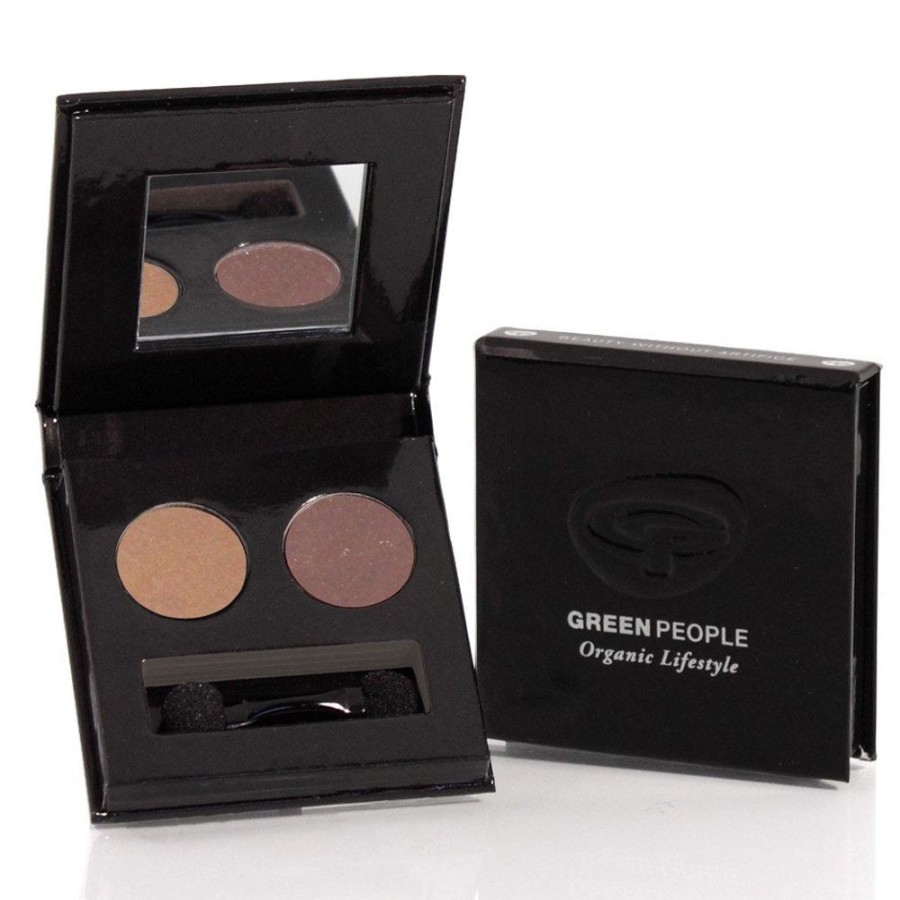 Makeup Green People Eye Shadow | Night Forest Eco Eye Duo (Taupe Owl/Mink Brown)